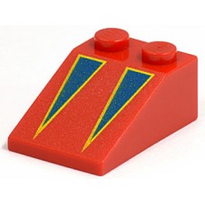 Part 3298pb013 Red Slope 33 3 x 2 with Blue Triangles with Yellow Borders Pattern 